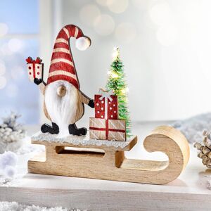 Weltbild LED dekorativní figurka vánočního skřítka se sáněmi