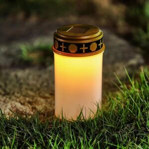 LED solární svíčka na hrob se zemním hrotem