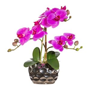 Gasper Orchidej x3, cca 30cm fialová, v oválné váze
