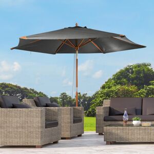 Haushalt international Dřevěný slunečník s UV 50+, 300 cm, šedý