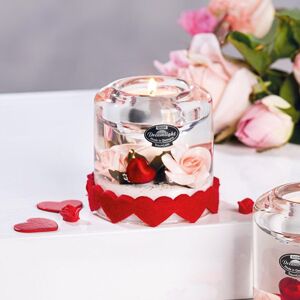 Gilde Dekorativní skleněný svícen na čajovou svíčku Valentina, 7 x 8 cm