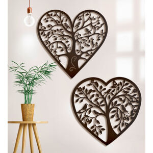 Kovová dekorace srdce se stromem