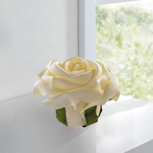 Dekorační pěnová květina růže, krémová, ø 8 cm