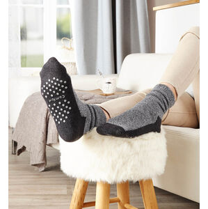 Pánské protiskluzové ponožky, šedé, 2 páry, vel 39-42