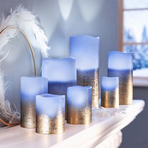 Led voskové svíčky glamour, modré, sada 7 ks