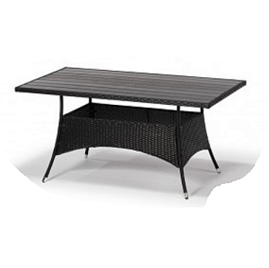 DEOKORK Zahradní ratanový stůl NEAPOL 150 (černá)